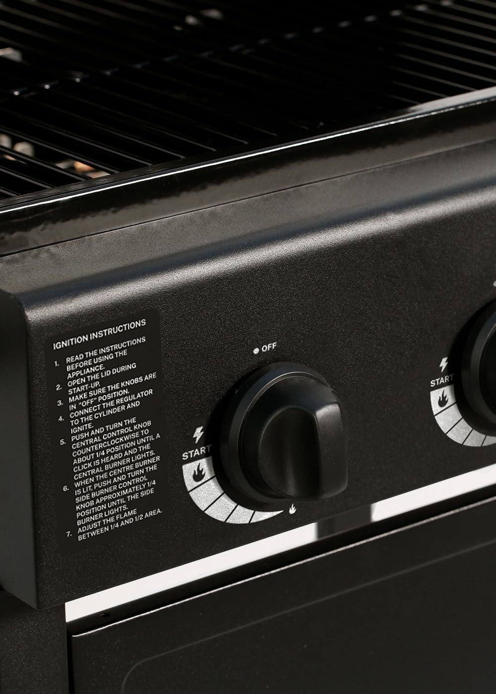 CREATE/BBQ GAS BURNER/Barbacoa de gas de 3 quemadores y mesa abatible/Encencido con botón, gran superficie de cocinado, rejilla de calentamiento, 9kW