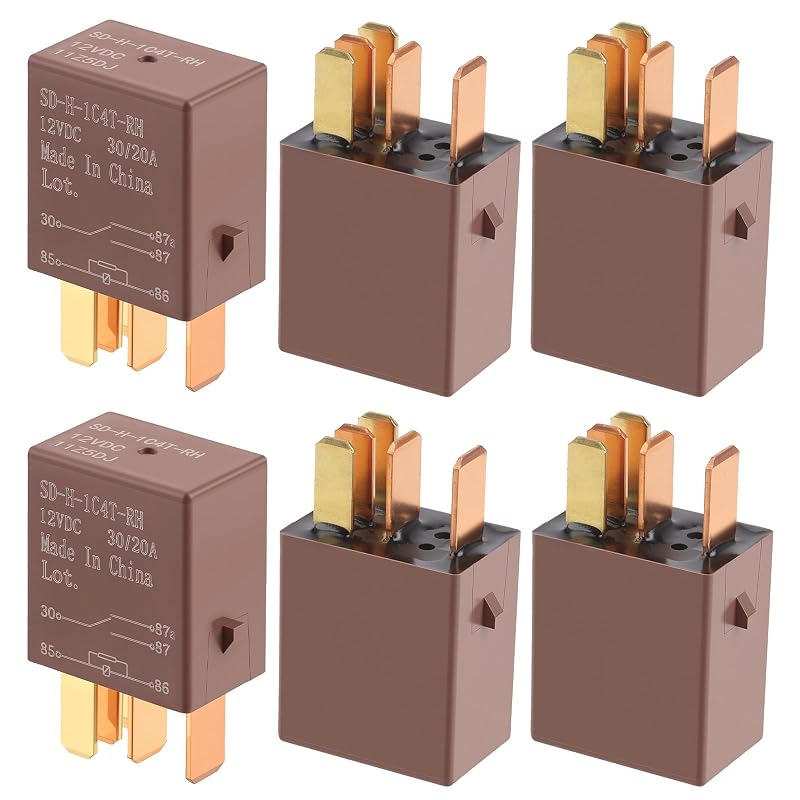 Relé automotivo 12 V 30 A 5 pinos Drytuns SPDT – Pacote com 6 unidades