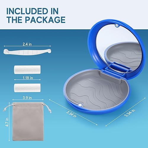 Miniatura 7 de Kit de estuche de retención negro mate premium con espejo, funda Invisalign con 2 piezas de masticables, herramienta de extracción de alineador