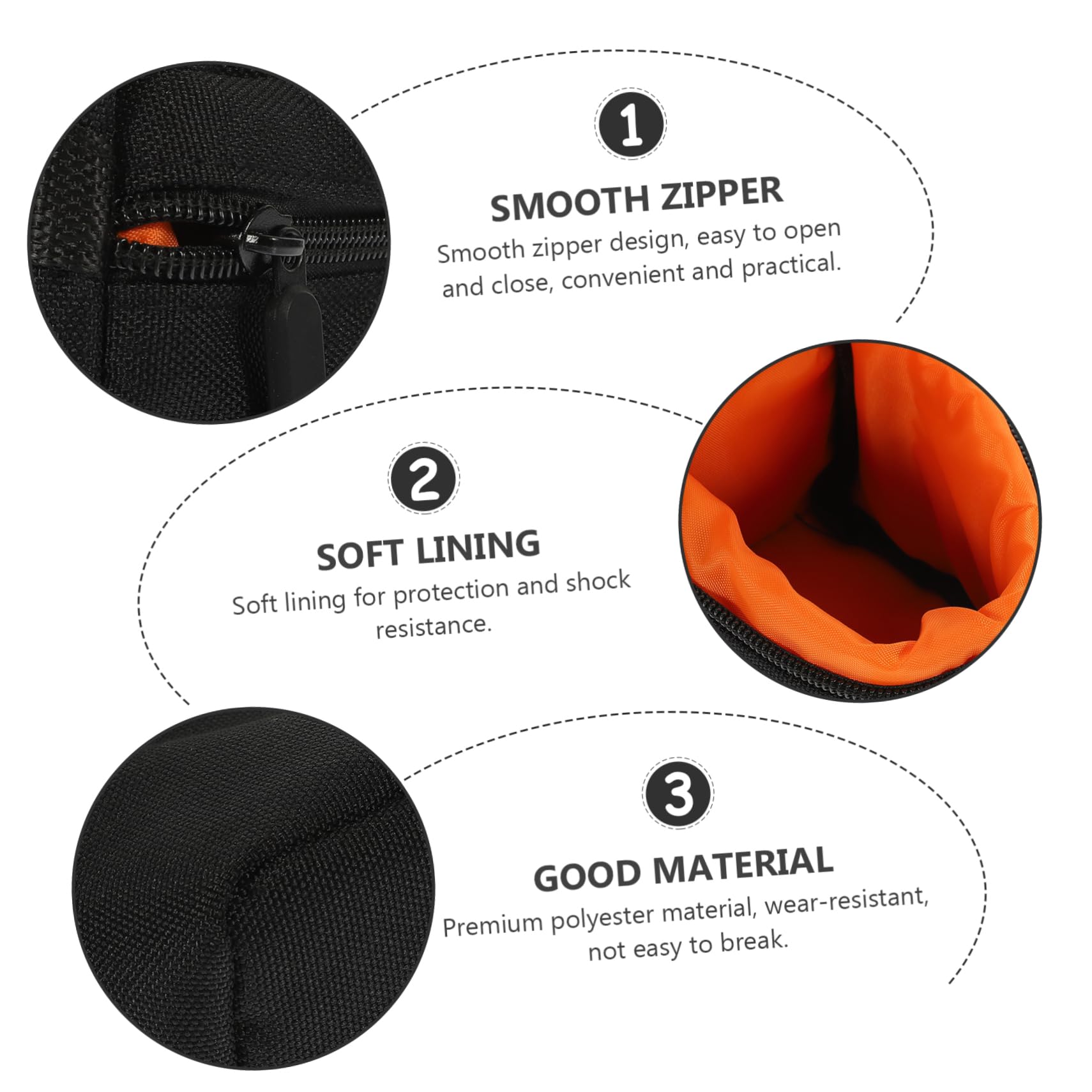 NUOBESTY 5 Piezas Bolsa Acolchada para Lentes de Cámara Estuche Portátil y Protector para Almacenamiento Práctico para Protección Antichoque