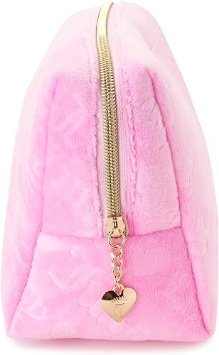 Miniatura 5 de Juicy Couture Bolsa De Maquillaje Rosa Cosméticos Organizador De Viaje Esenciales Con Cremallera Superior Cuña Velour Heart
