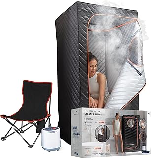 SHARPER IMAGE - Tragbare Sauna - Wellness - Dampfbad - Klappstuhl inklusive - Wärmetherapie - Revitalisiert die Haut - Regeneration - Stressabbau - Wellness - Entspannung