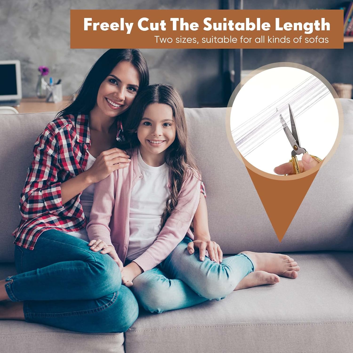 Yinkin Sofa Slipcover Grips Tucks 8" and 16" Sofa Cover Tucks Long Clear Couch Cover PVC Anti Slip Slipcover Tuck Grips for Sectional Couch Covers Recliner Chair Cushion Armchairs