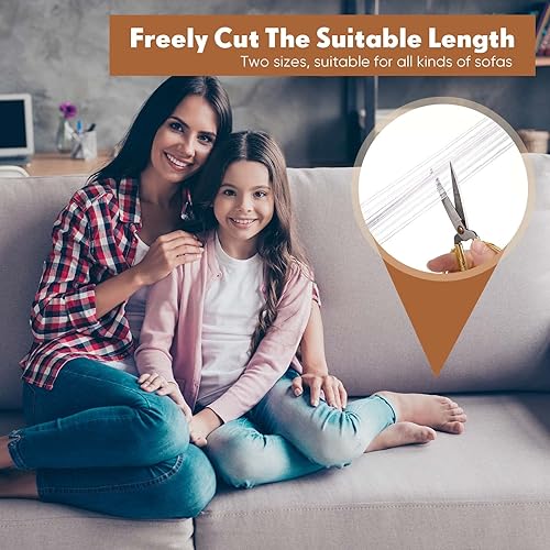 Miniatura 6 de Yinkin Namalu - Funda para sofá de 8 y 16 pulgadas, funda de sofá larga transparente de PVC, antideslizante, agarres para sofá seccional, silla