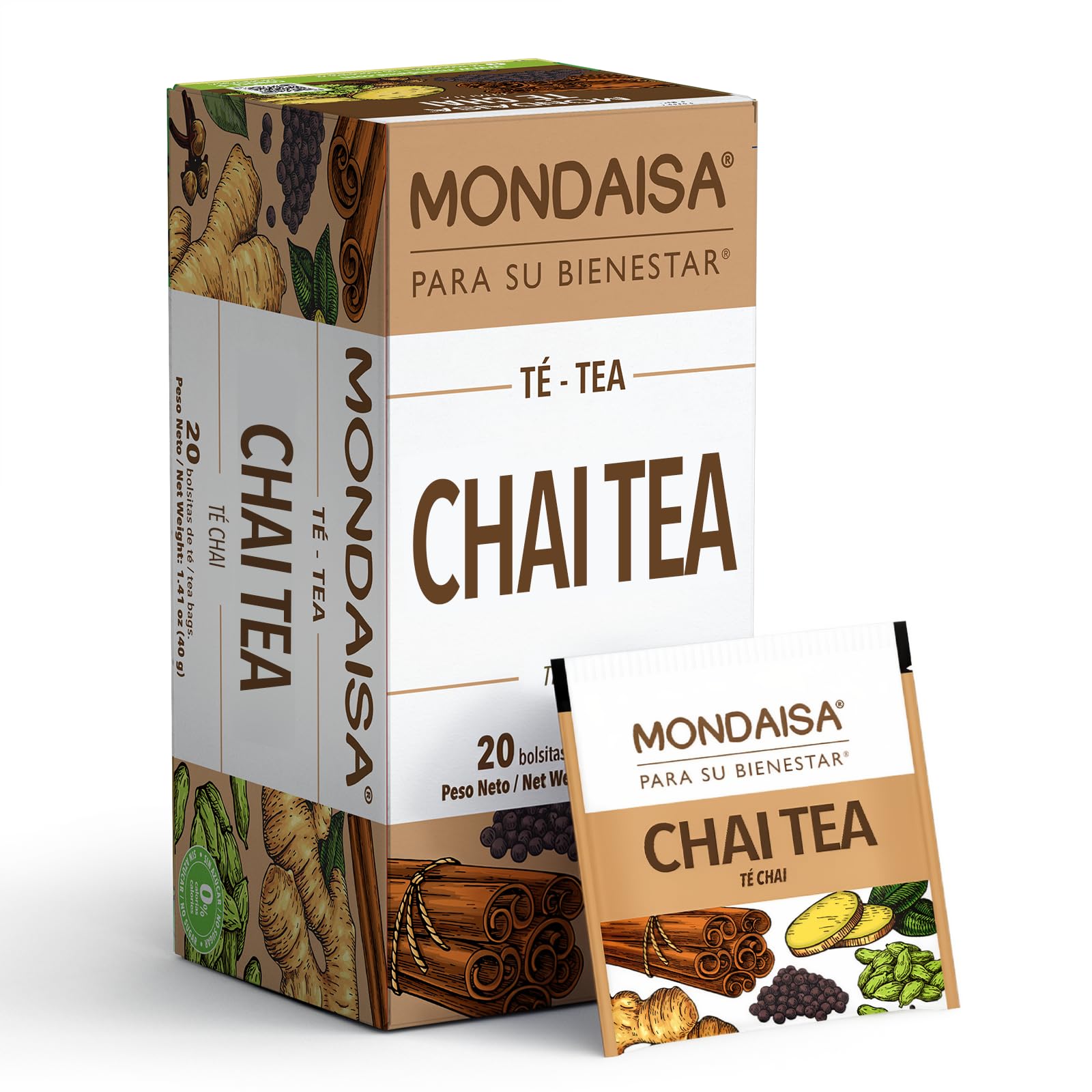 Amazon.com : Mondaisa Chai Tea | 20 Tea Bags (4 Pack) | Spiced