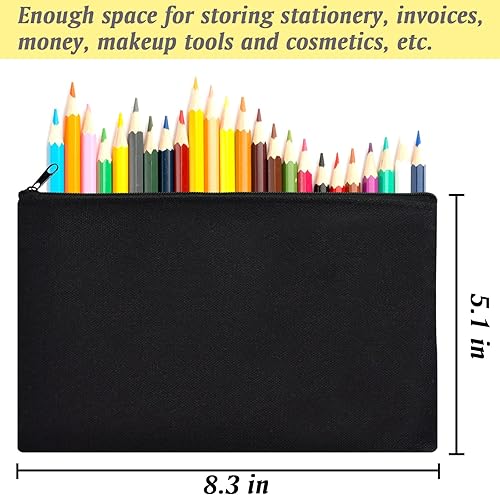 Vista 14 de ZeeDix Bolsa de lona, bolsa de cosméticos multiusos con cremallera, bolsa de lona con cremallera para manualidades, bolsas de maquillaje en blanco