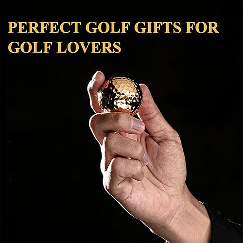 Miniatura 3 de Vertini Juego de pelotas de golf doradas de 24 quilates y marcador de pelota con clip para sombrero, regalos de golf lujosos para golfistas,