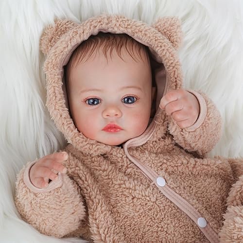 Miniatura 7 de Reborn - Muñeca de bebé realista de 18 pulgadas, de silicona, con cuerpo de vinilo suave, puede nadar con accesorios, regalos para niños de 3 años