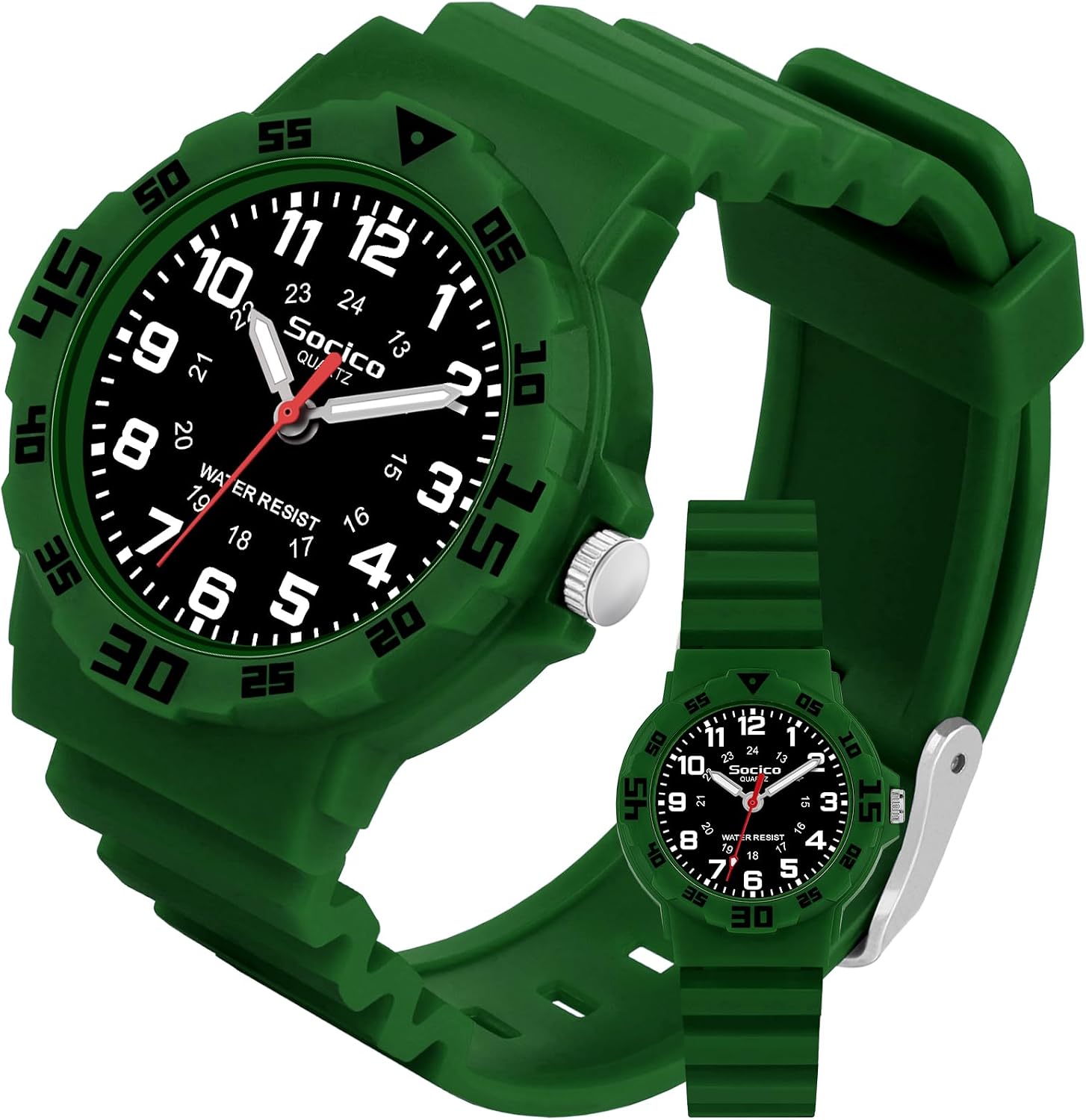 SOCICO Children Analog Watch for Boys Girls Waterproof Time Teaching Watch with Soft Band, Learning Time Wrist Watch Easy to Read Birthday Gifts for Kids Ages 3-12 Great Gifts