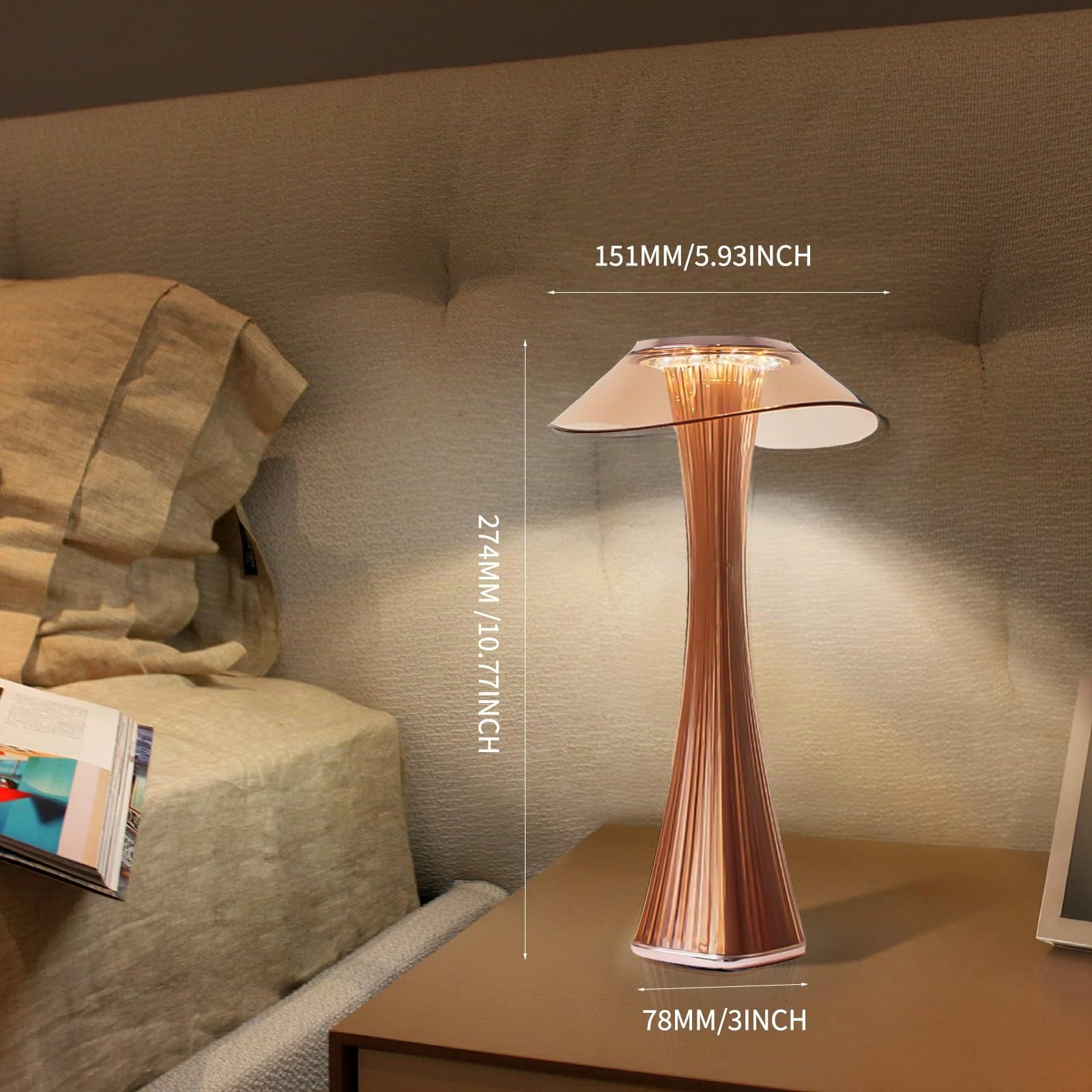 GreenCC - Lampada da tavolo ricaricabile con USB, semplice lampada a LED, per studenti e studenti, per camera da letto, comodino e comodino, ideale come regalo per uomini, donne, adolescenti, bambini
