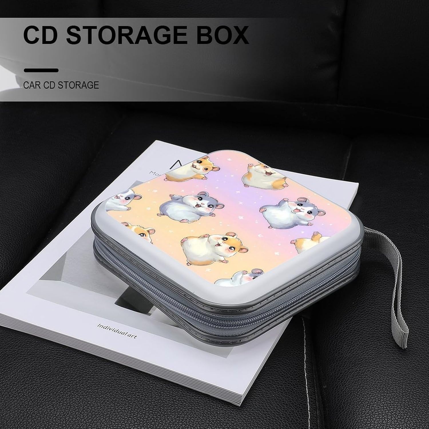 Chibi Hamsters Jumping CD Case Wallet Portable DVD Holder Organizer Box image 5