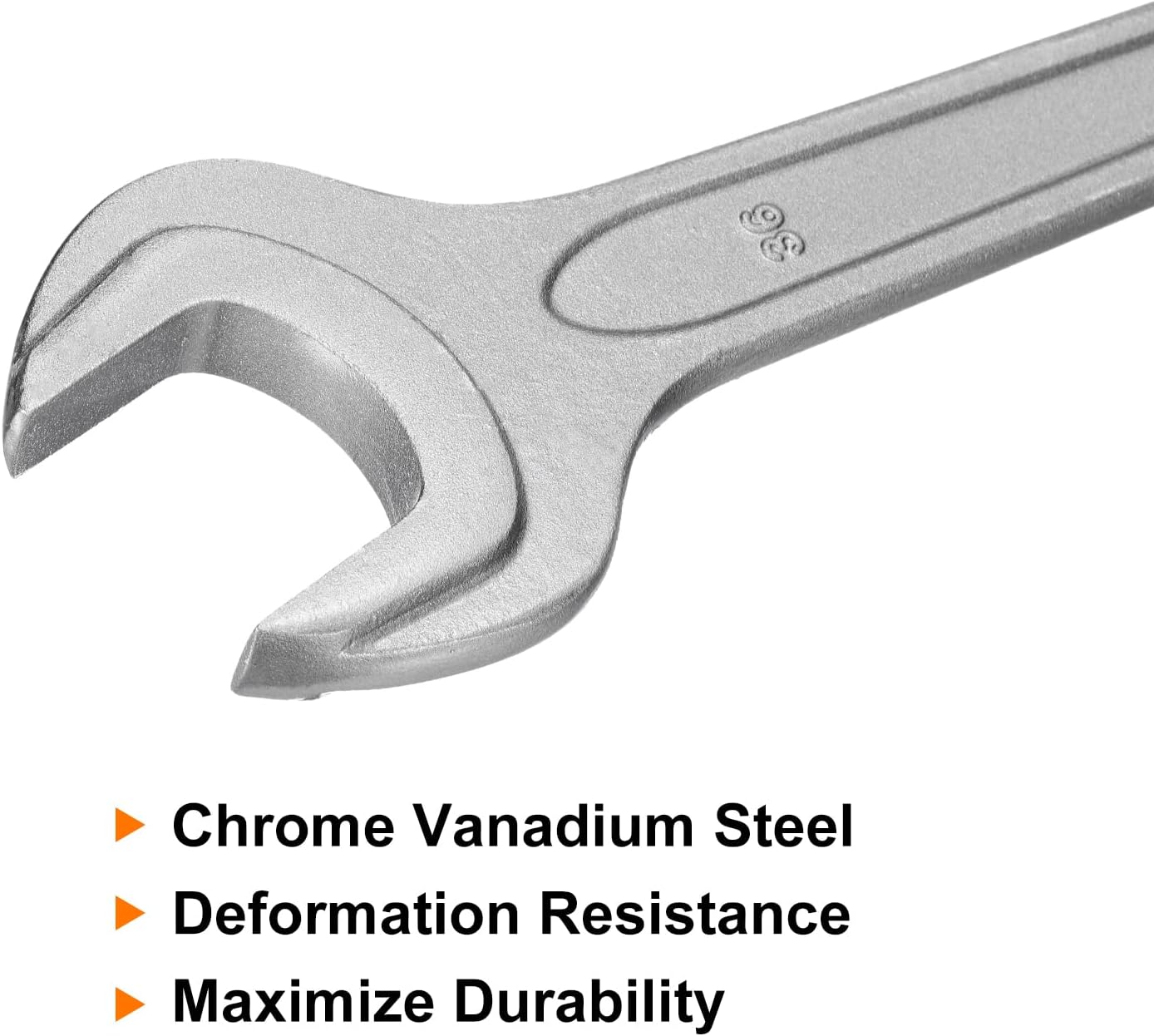 HARFINGTON Single Open Ended Spanner Wrench, 36mm, Thicken CR-V Steel Open End Wrench Tool for for Automotive Repair and Furniture Assembly, Grey