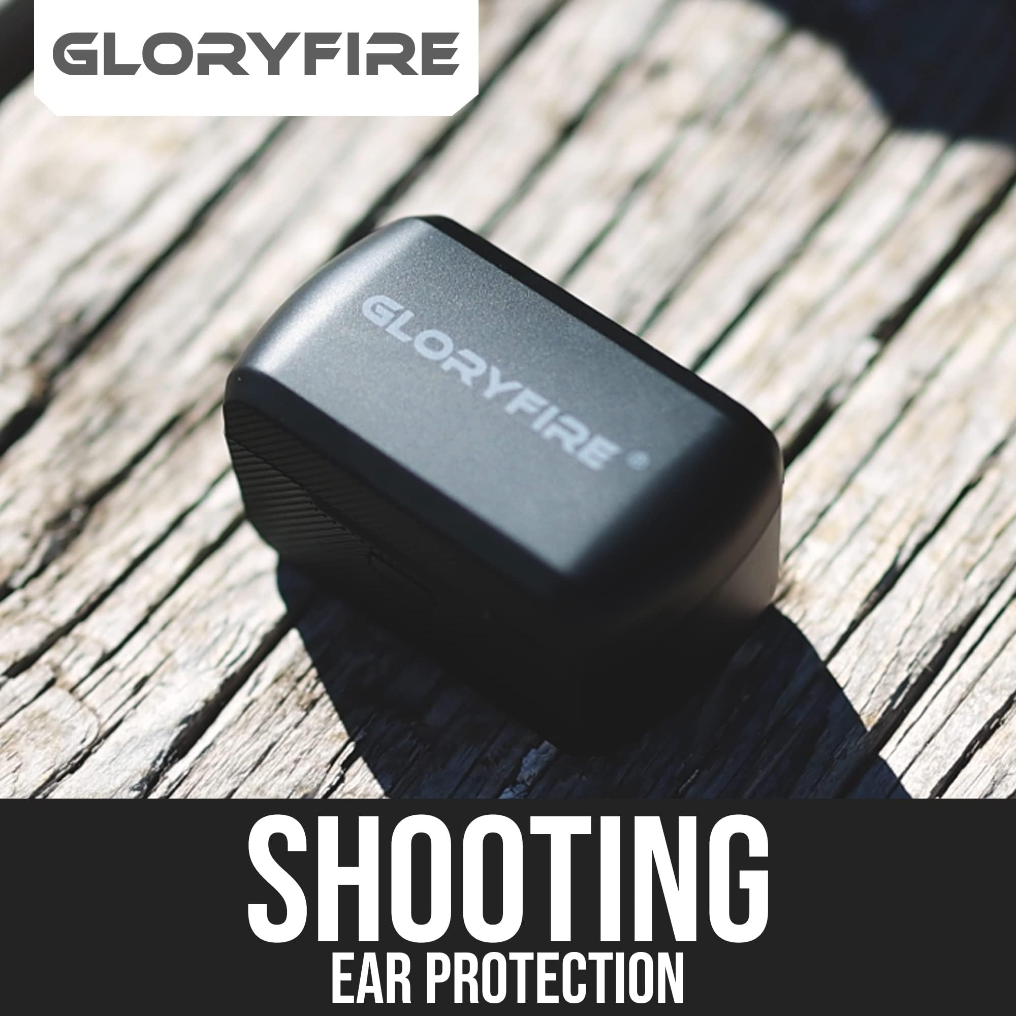 GLORYFIRE Tapones de protección auditiva para disparo, protección auditiva de 26 dB, reducción de ruido (negro frío)