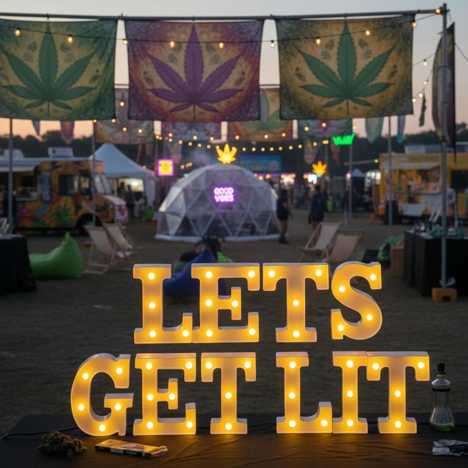 Honoson 10 Pcs Lets Get Lit Decorations for Adults, Birthday Light Decor Lets Get Lit Lights up Sign Indoor Table LED Neon Sign for Home Room Decorations - Image 3