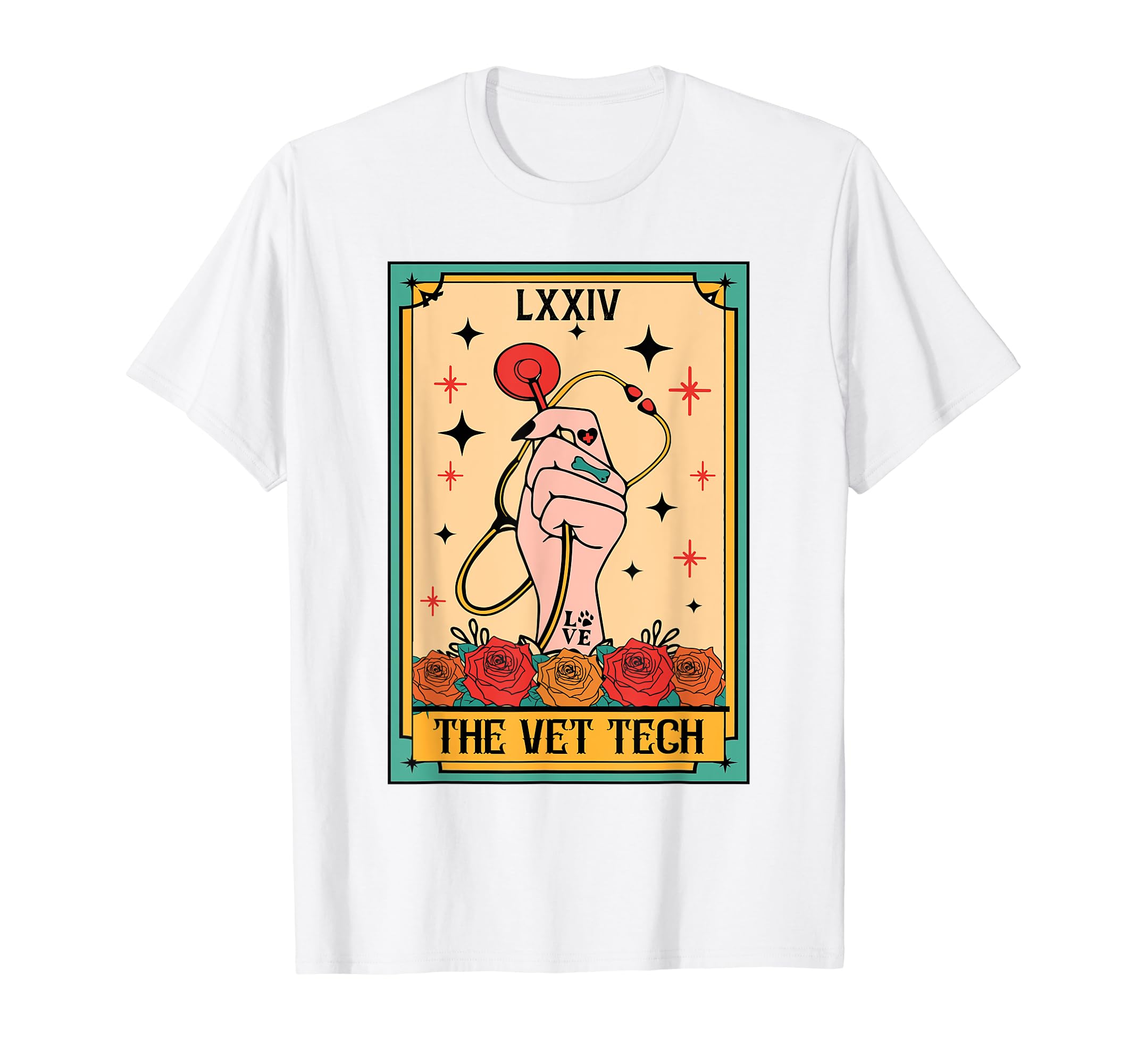 Vet Tech Veterinarian Animal Lover The Vet Tech Tarot Card T-Shirt