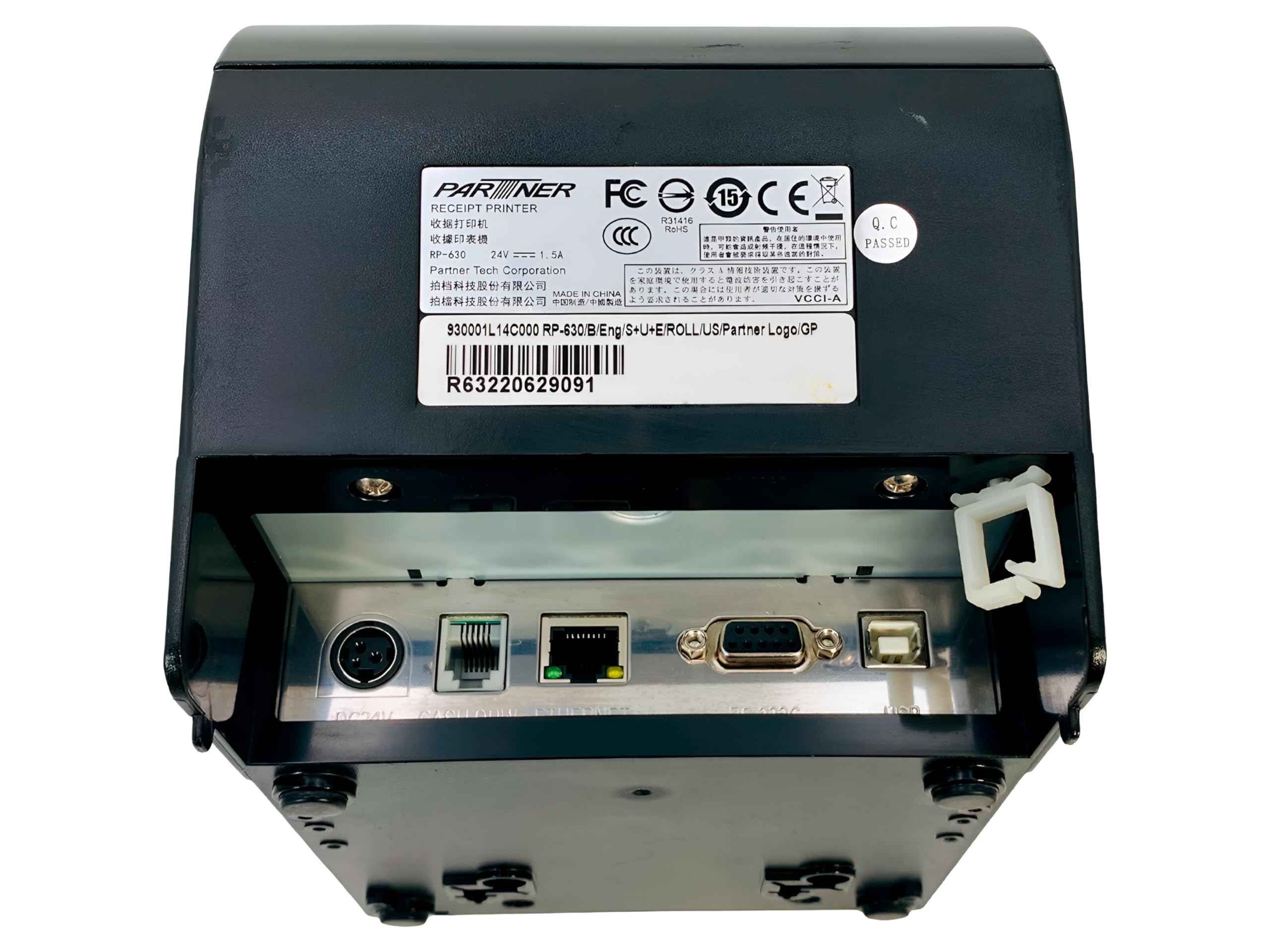 Tekswamp Partner RP-630 High-Speed Compact Thermal POS Receipt Printer USB Serial LAN 930001L14C000, Bundle with AC Adapter