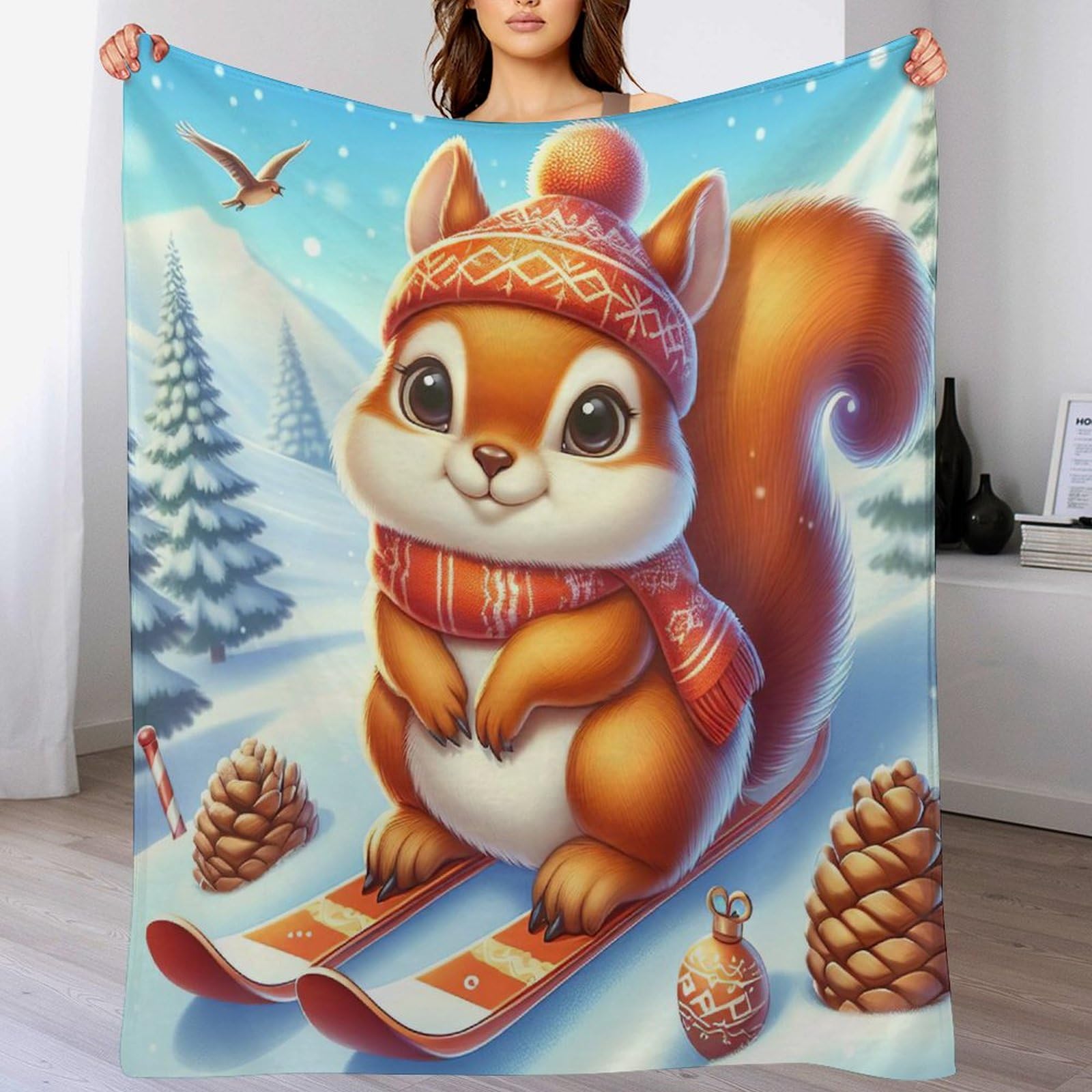 Manta de franela suave de 130 x 150 cm contra el frío del sofá en las cuatro estaciones