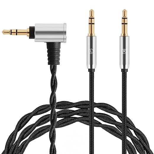 FAAEAL HE4XX Audio Cable,Compatible with Hifiman SUNDARA Ananda HE-350 HE1000 HE-400i(New Edition) HE560 Headphones, Dual 3.5mm(1/8”) Aux Cord Extension Wire(3.5mm)