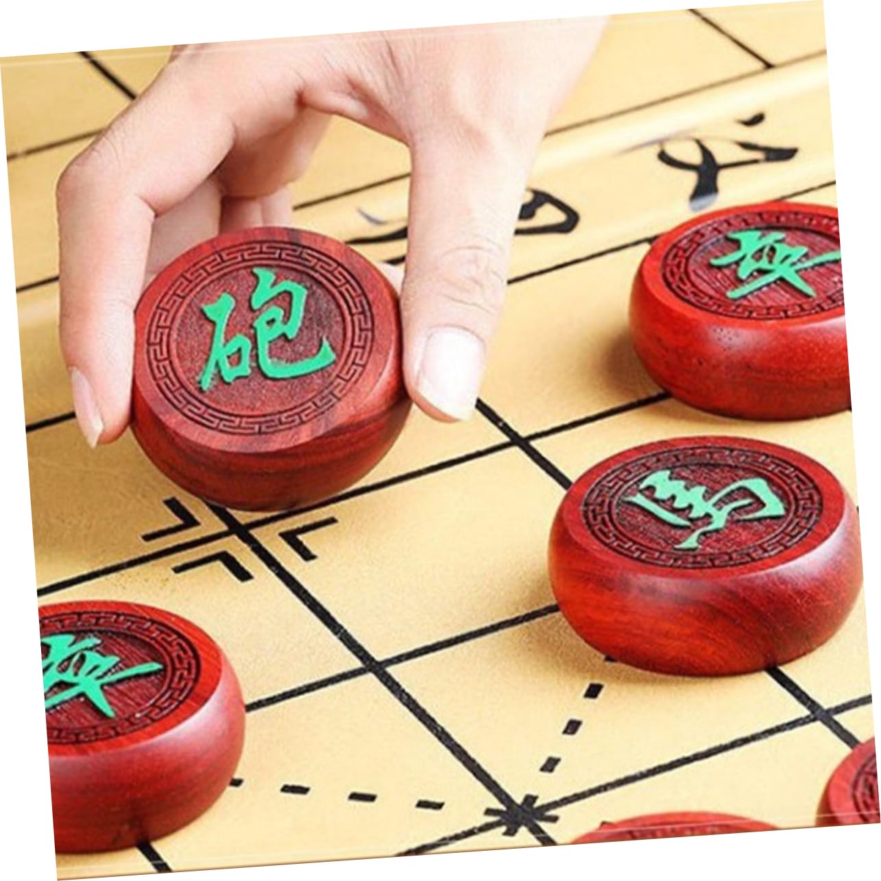 1set Scacchi Cinesi Legno Con Scacchiera Portatile Tradizionale Gioco Da Tavolo Per Famiglie e Adulti Realizzato Legno Di Alta Qualità Con Design Elegante e Manifattura Eccellente