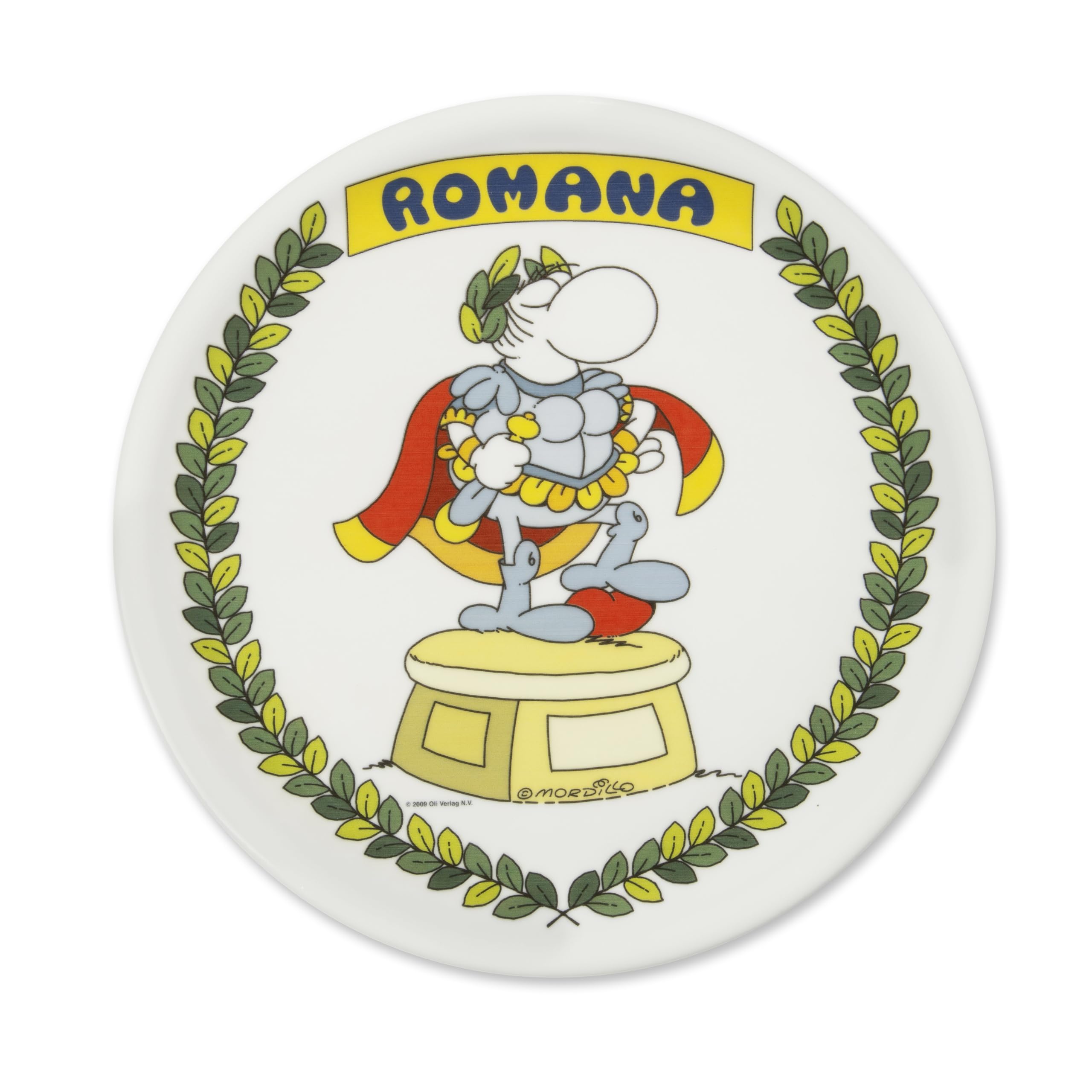 Excelsa Mordillo Set 6 Piatti Pizza in Porcellana, Decorati con Personaggi, 30,5 cm