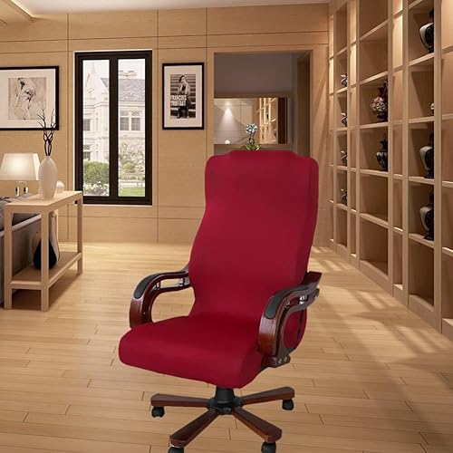 Miniatura 10 de ELEOPTION - Funda para silla de oficina con respaldo alto y elástico, tamaño grande, universal para silla de ordenador, silla ejecutiva, giratoria,