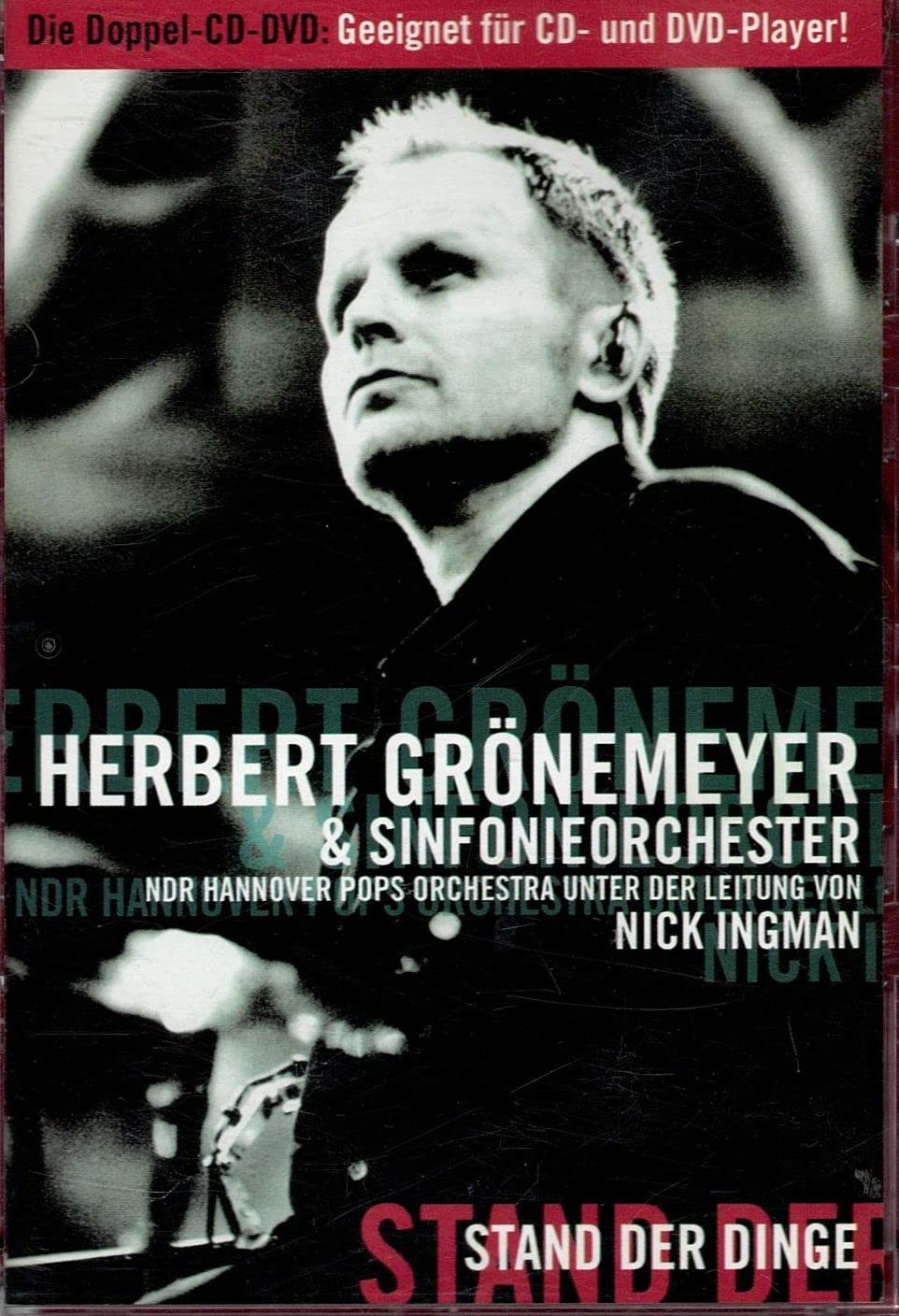 Herbert Grönemeyer Stand der Dinge DVD importación de Alemania concierto original rock