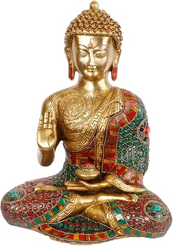 Brass Buddha Statue for Home Decor Easter Decor Buddha Decor 12.5 Inch Large Statues and Sculptures Accents Art Deco Religious Gift Thanksgiving