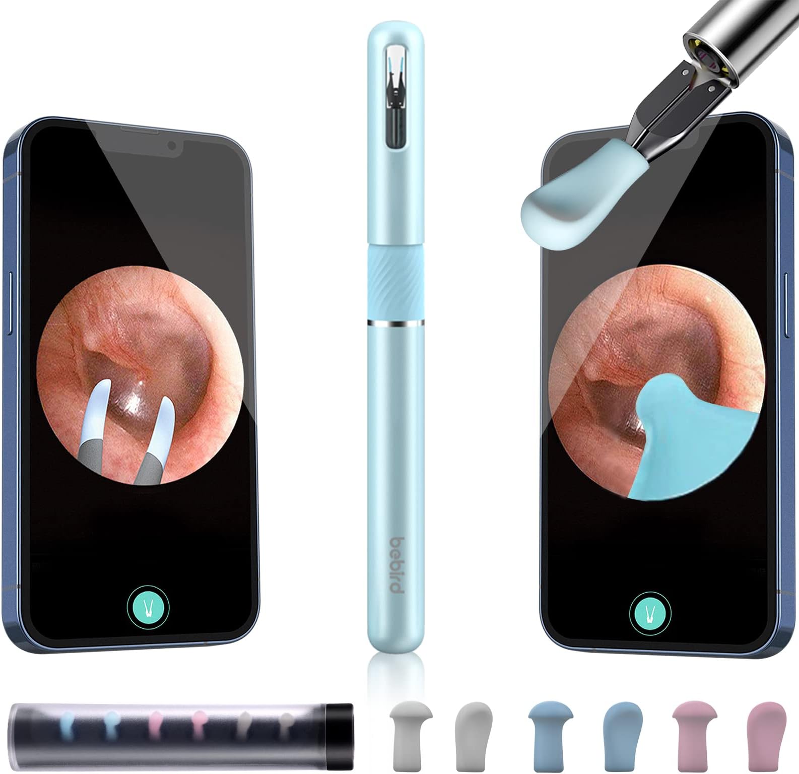 Ear Wax Removal Tool Camera, Ear Cleaner with Camera, Bebird Note5 10 Megapixel HD Otoscope with Light, Ear Camera with Tweezers 3-in-1, Earwax Removal Kit with Camera for iPhone, Android(Green)