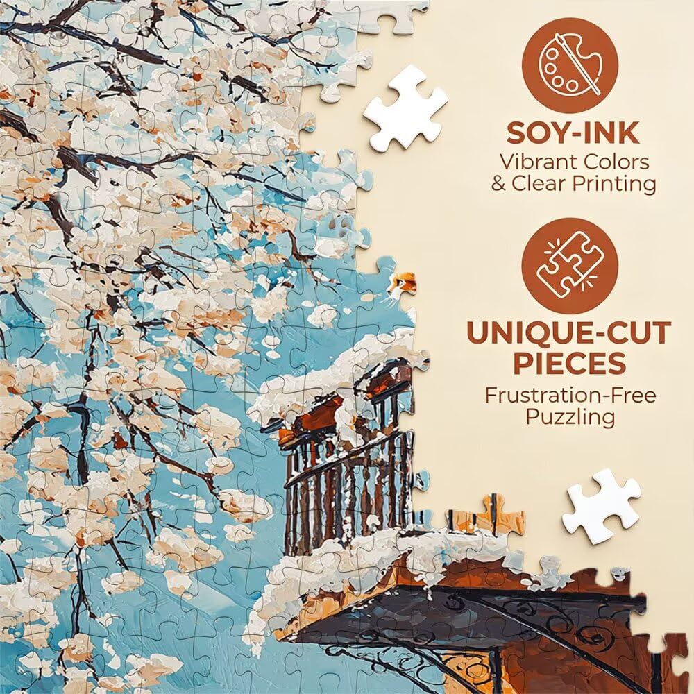 Katze WeißE Blumen Puzzle 6000 Teile, Klassische Puzzles, Geschicklichkeitsspiel Puzzle für Erwachsene, Puzzlespiele für Die Ganze Familie, Mit Schöner Verpackung, Dekoration Puzzles DX0YL3-617