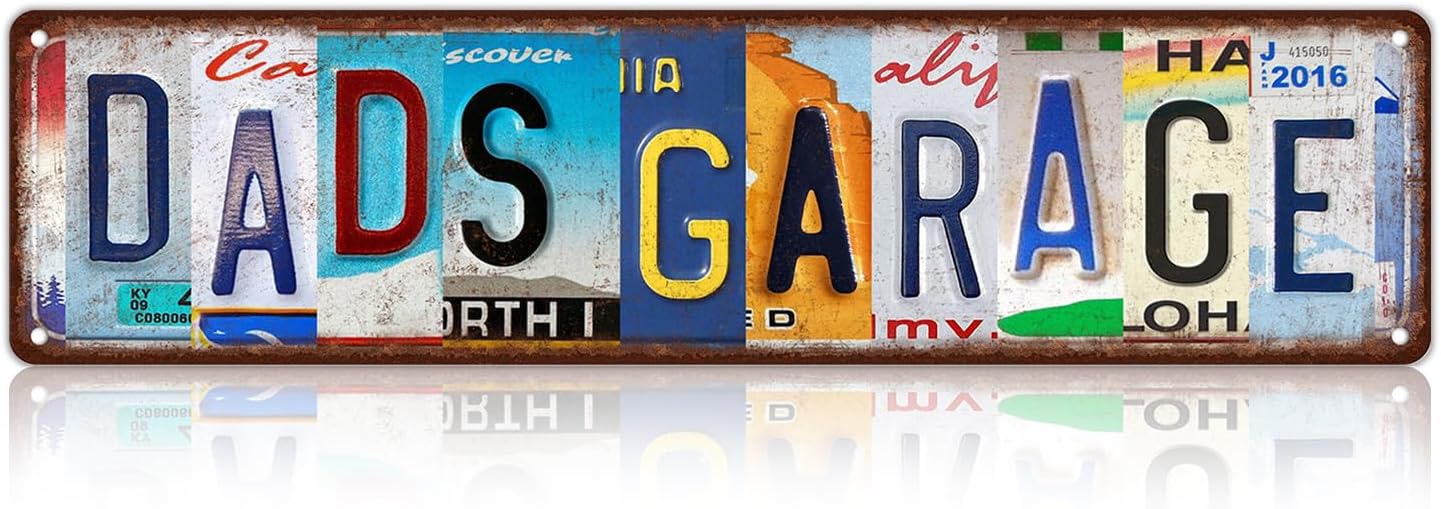 Vintage Dad's Garage Metal Tin Signs Wall Decor