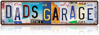 Vintage Dad's Garage Metal Tin Signs Street Signs Home Wall Decor Gift for Father 16 x 4 Inches