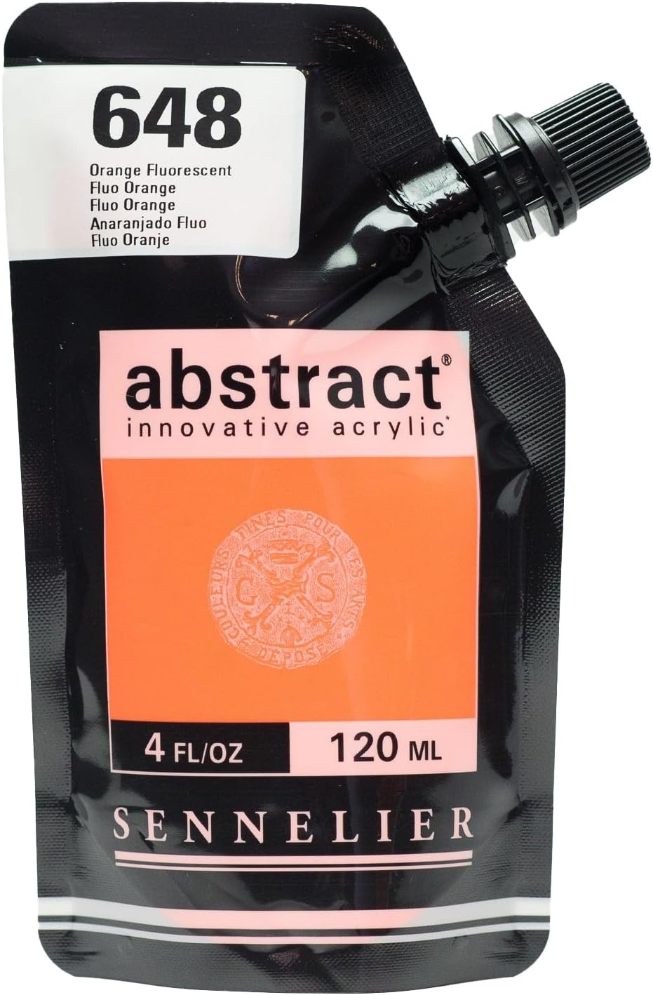 Sennelier Abstract Acrylic, 120ml, Fluorescent, Fluorescent Orange