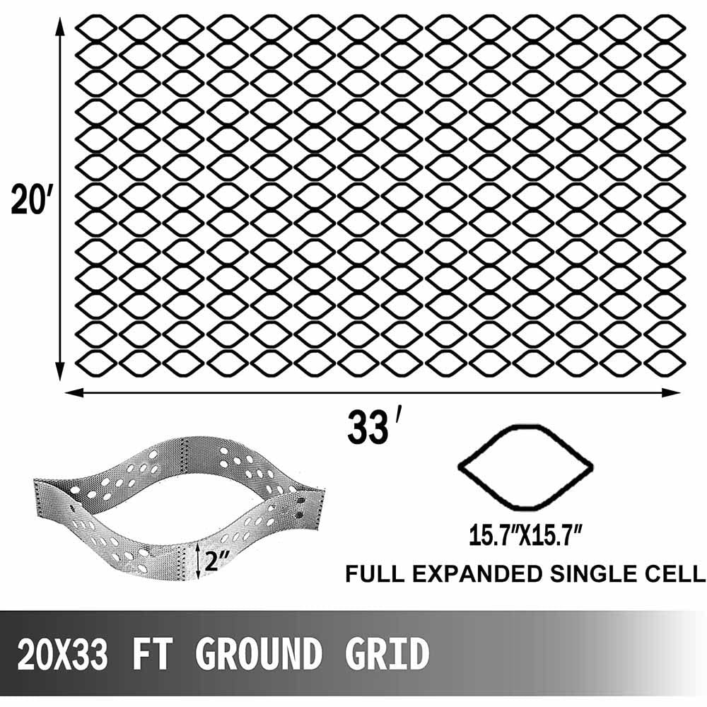 Rejillas estabilizadoras de grava de 5 cm de altura, geocélulas permeables para calzadas, caminos y pasarelas. Refuerzo de suelo duradero para un fácil drenaje y mayor estabilidad