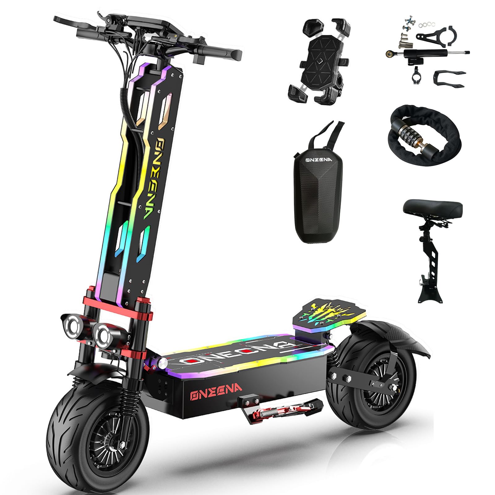 7000W Dual Moter Electric Scooter Adults with Damper 60V 38Ah Battery Support 70Miles Range Commuter Scooter with Foldable