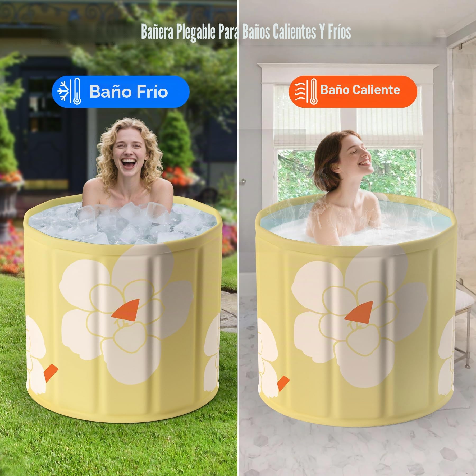 Bañera plegable portátil, bañeras libres para adultos, para interiores y exteriores, baño caliente para recuperación de atletas, bañera plegable para el hogar, bañera de gimnasio, spa, ducha de