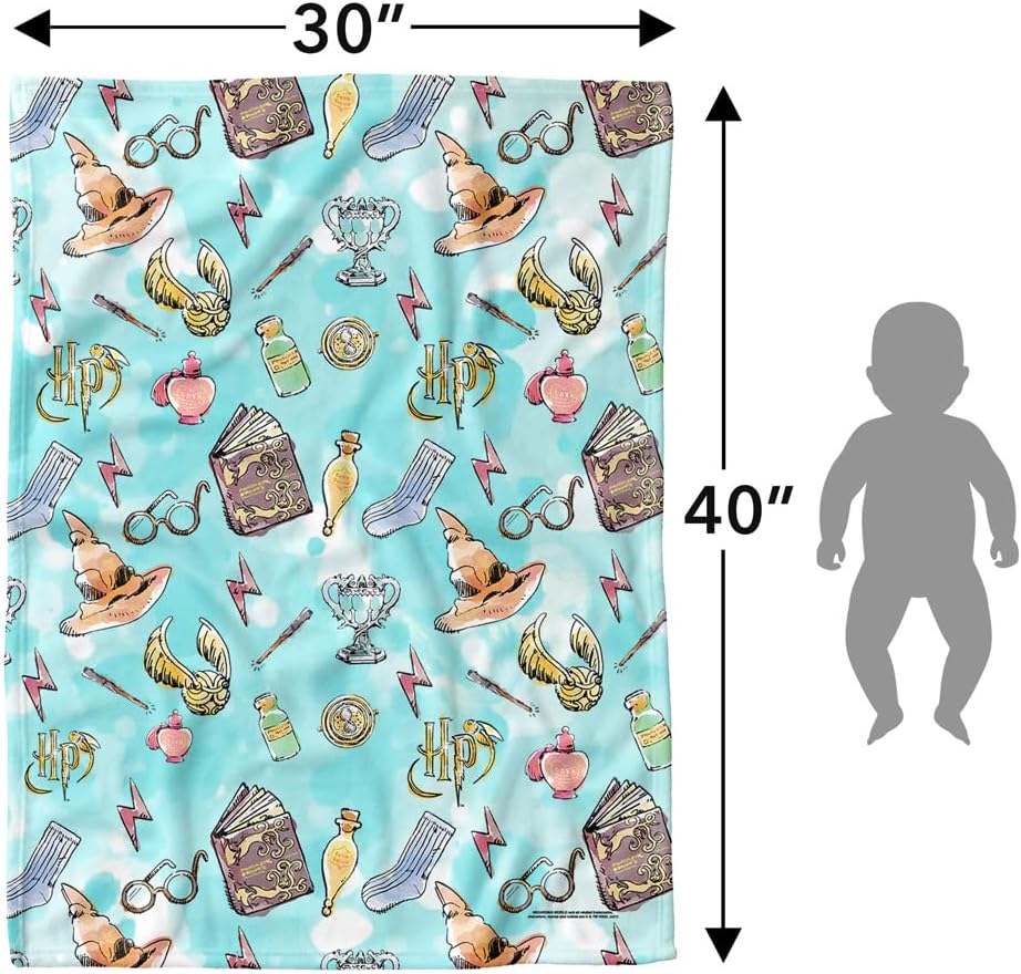 Harry Potter Lightweight Baby Blanket, 30"X40", Water Color Pattern Unisex for Infants Girls & Boys - Image 6