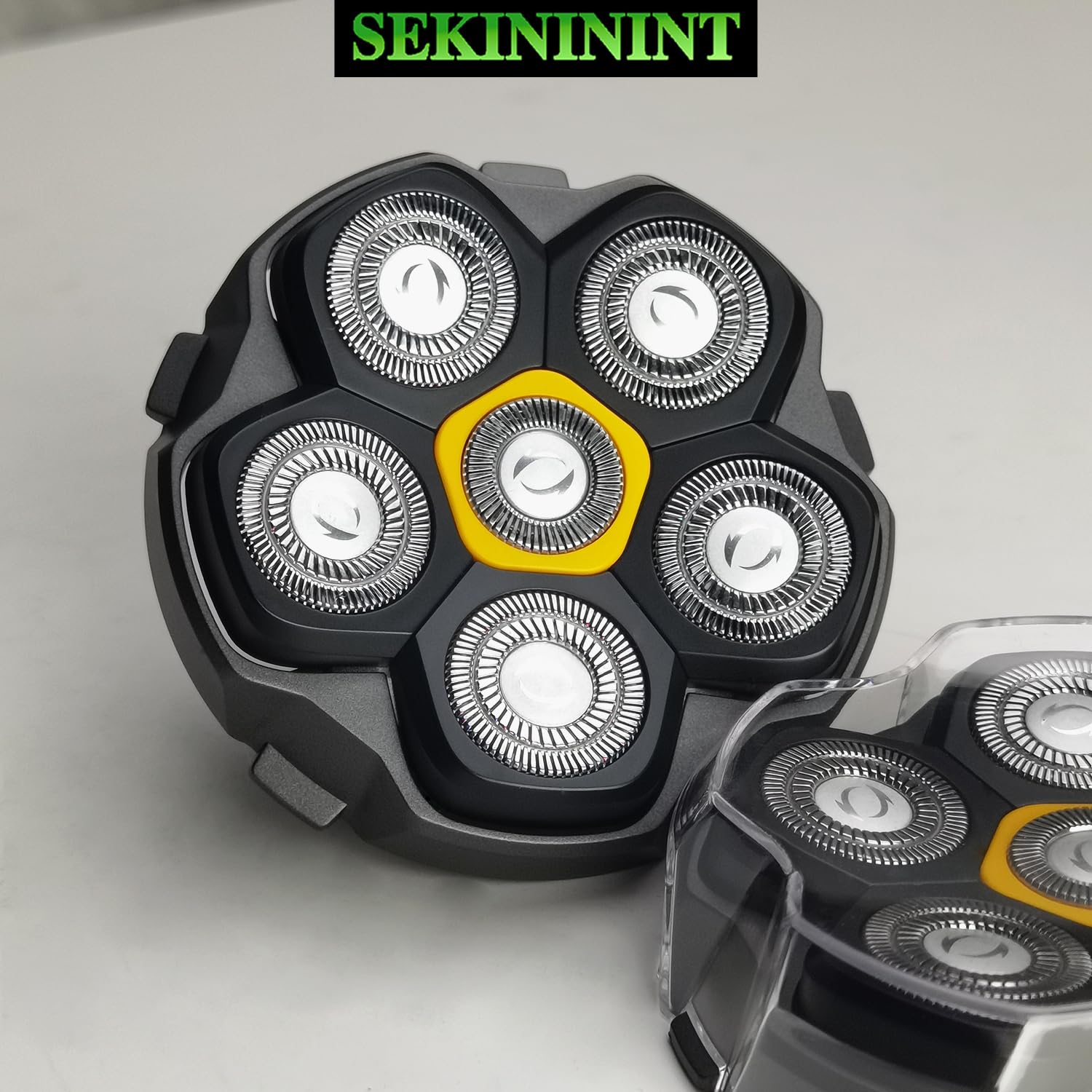 Cabezales de afeitado de repuesto magnético 6D, 2 unidades, lavables para maquinillas de afeitar eléctricas para hombres calvos 5