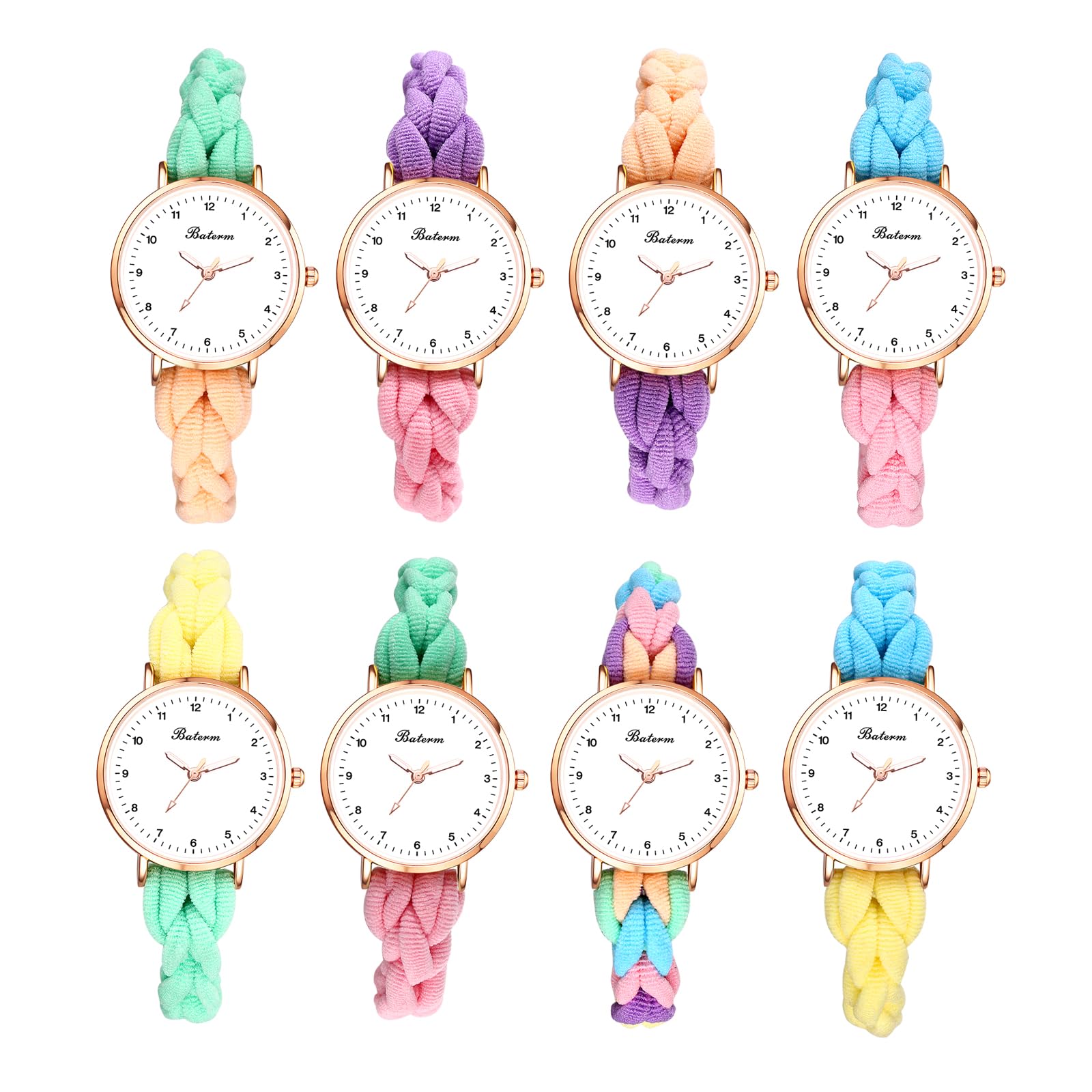 JewelryWe Reloj Analógico Elástica Mujer: Relojes de Pulsera Redondo de Cuarzo con Banda para el Pelo Escala de Números Arábigos Correa Extensible - para Ocio Decoración Regalo