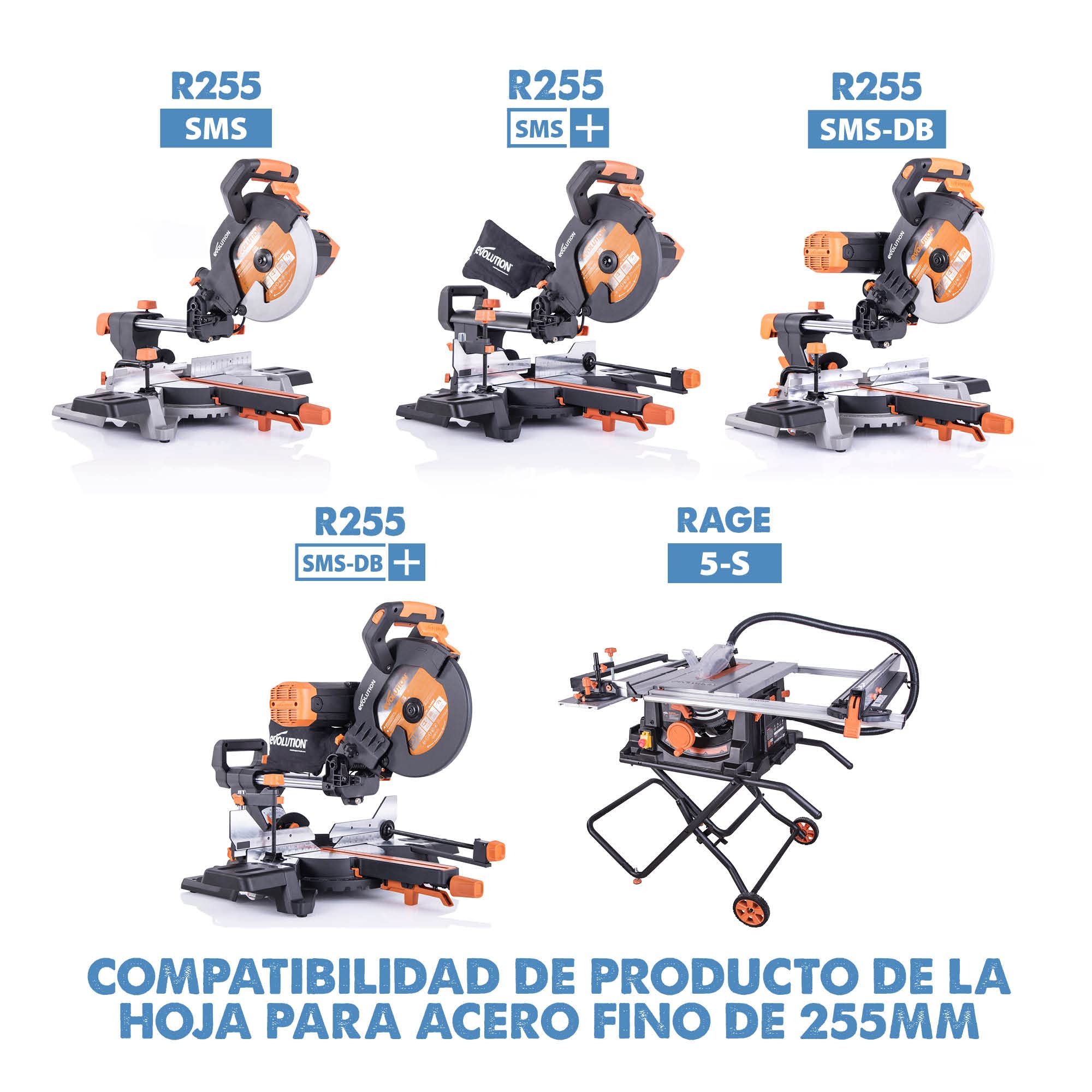 Evolution Hoja de sierra de 255 mm (T255TCT-70MS) de Evolution para cortar acero fino: la hoja de sierra de metal con punta de carburo no genera calor, rebabas ni chispas