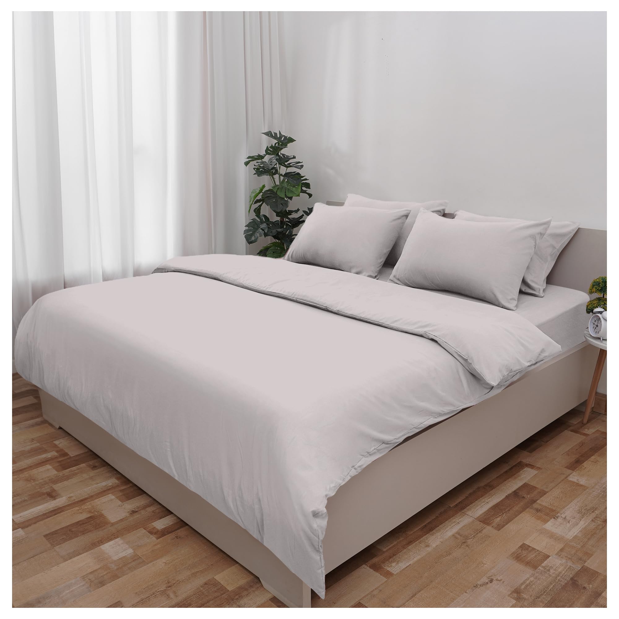 Novo Home King Size Duvet Cover Set Light Grey โ Soft Microfibre Quilt Cover & 2 Pillowcases | Soft, Durable, Easy Care King Size Bedding for Modern Bedroom Comfort