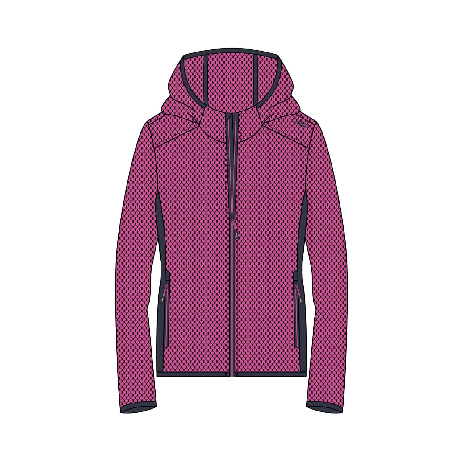 Cmp Unisex Basic Pink Jacket Fix Hood, 34H2876, D34, Woman