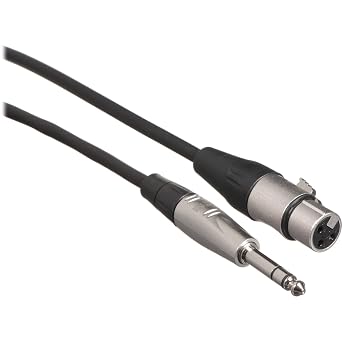 Female XLR to Male 1/4 6.35mm TS Mono Jack Unbalanced Microphone Cable Mic Cord for Dynamic Microphone, 10-Foot Cable, Ideal for Live Stage and Studio Recording