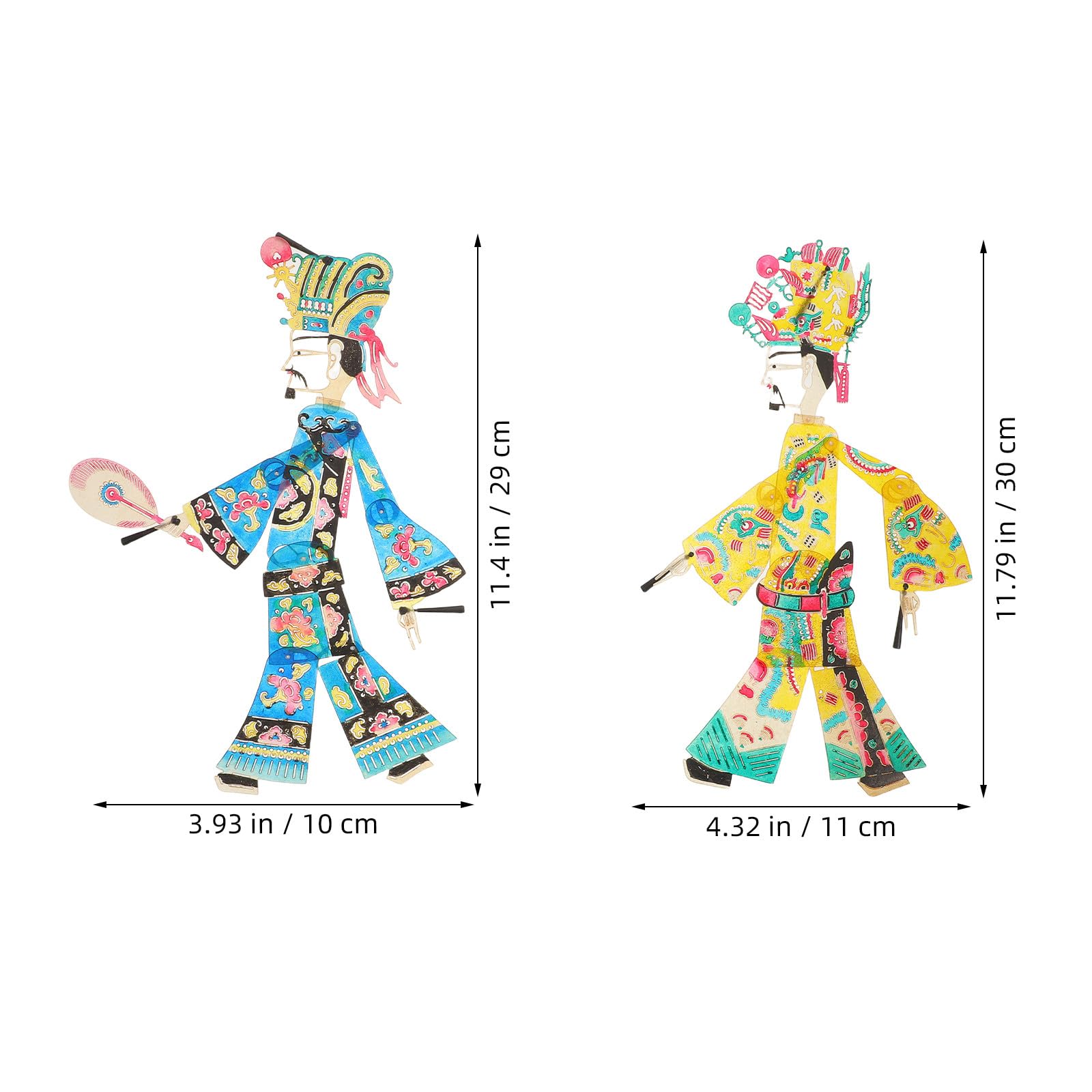 Supvox 2 Stück Puppentheater Requisiten Schattentheater Figuren aus Kunststoff im Traditionellen Chinesischen Stil für Anfänger und Outdoor Aktivitäten