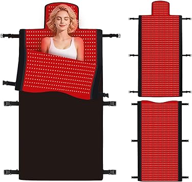 Red Light Therapy Mat, 2in1 LEDs 660nm& 850nm Red Light Therapy Blanket, Premium Material, Adjustable Timer & Intensity