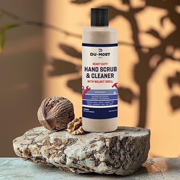 DU-MOST Hand Scrub & Cleaner with Walnut Shell, Removes Grim/Grease/Carbon/Tar/Diesel/Adhesive/Paint/Ink/Dye, No Petroleum Solvents, No Pumice, No Phosphate, Citrus Scent, 16 oz
