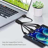 Vista 6 de Herfair Cable de carga múltiple (paquete de 2) Cable de carga universal 6 en 1 Cable de alimentación para múltiples dispositivos con conectores