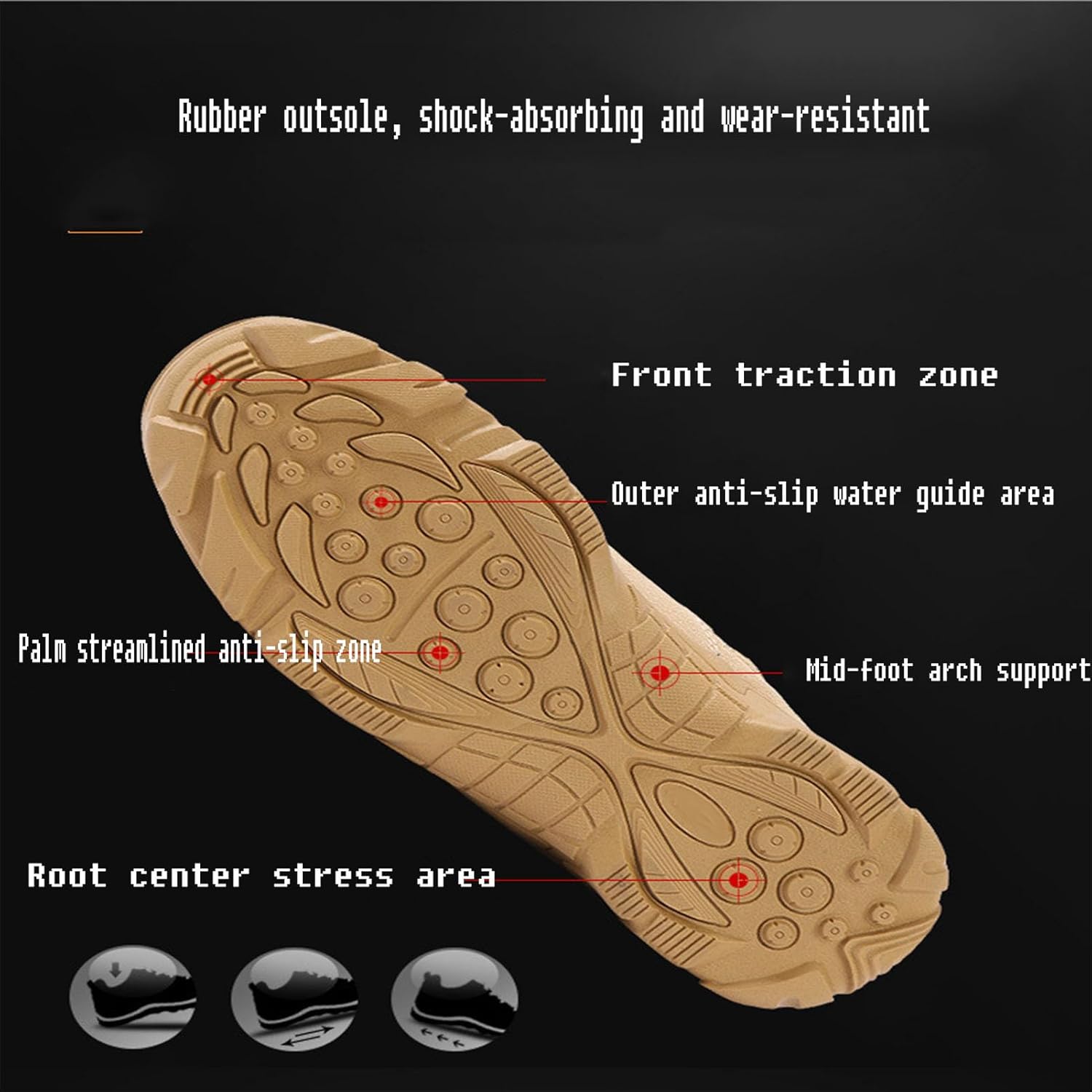 Men's Military Tactical Work Boots Side Zipper Leather Motorcycle Combat Boots