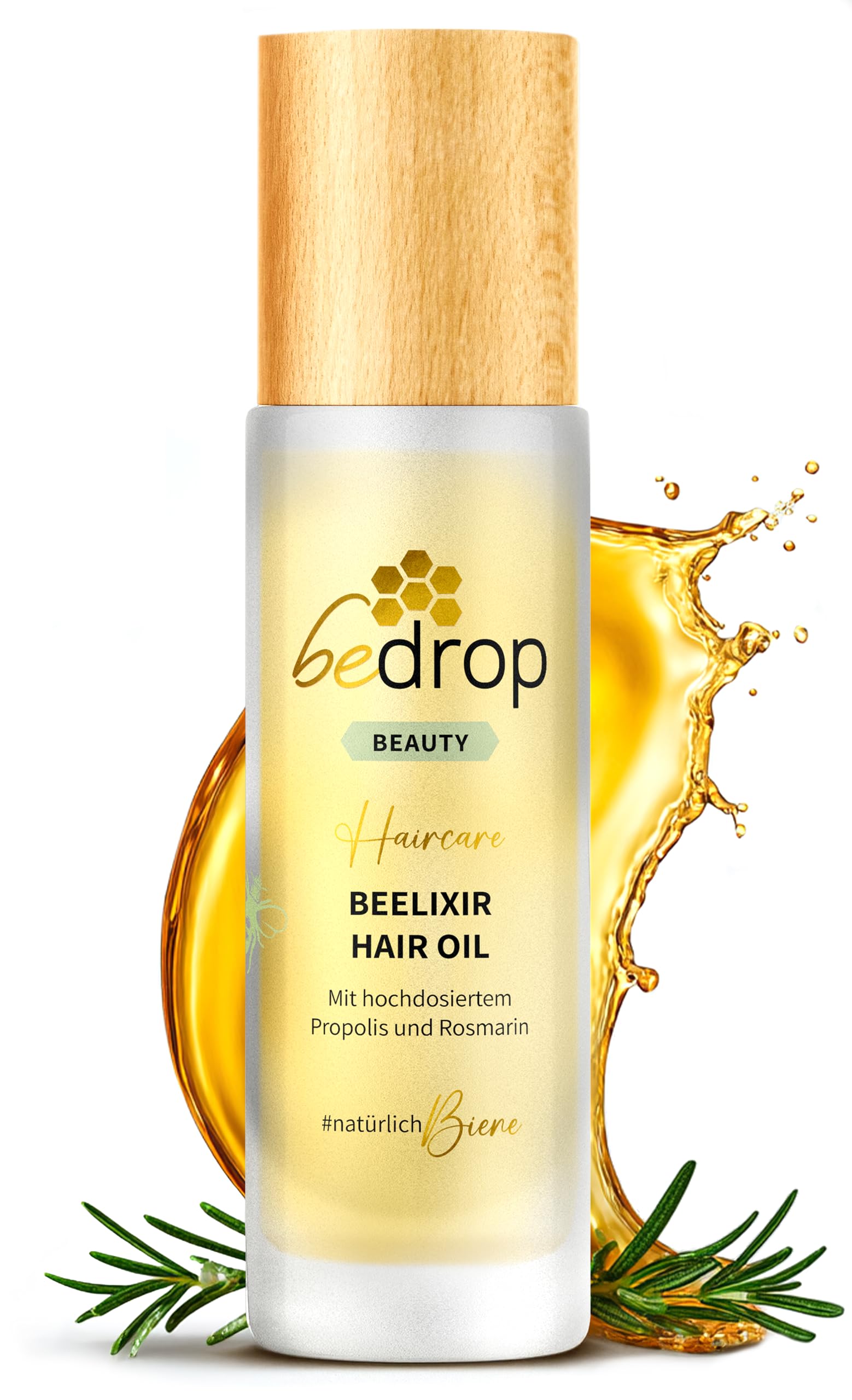 bedrop Beelixir Haaröl bei Haarausfall - Für Haarwachstum & als stärkende Pflege für Haare und Kopfhaut | mit Manuka Honig, Propolis, Rosmarin Extrakt - 30ml