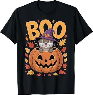 Otter Costume on Pumpkin Halloween Otter T-Shirt