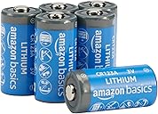 Amazon Basics 6-Pack Non-Rechargeable CR123A Lithium Batteries, 3 Volt, Up to 10-Year Shelf Life